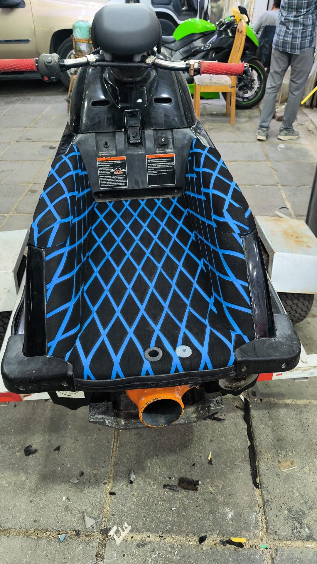 Close-up of the non-slip texture used on a custom floor mat by Shakeel Marine in Kuwait